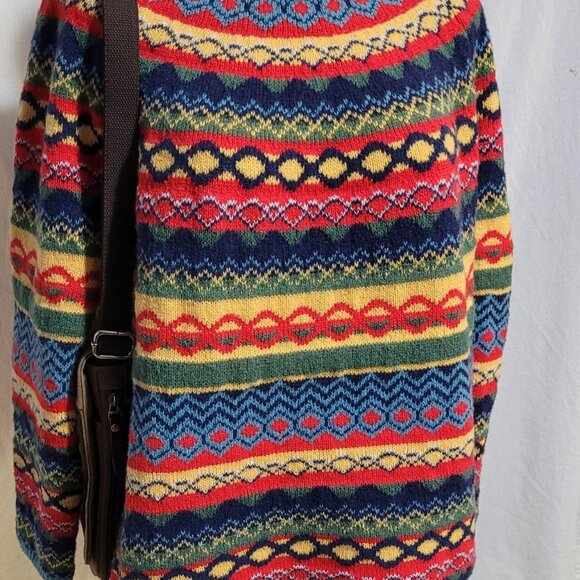 HANDKNIT COZY STRIPED LONG-SLEEVE SWEATER JUMPER L XL - Picture 4 of 8